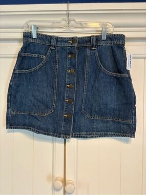 Old Navy Blue Denim Button-Front Mini Skirt